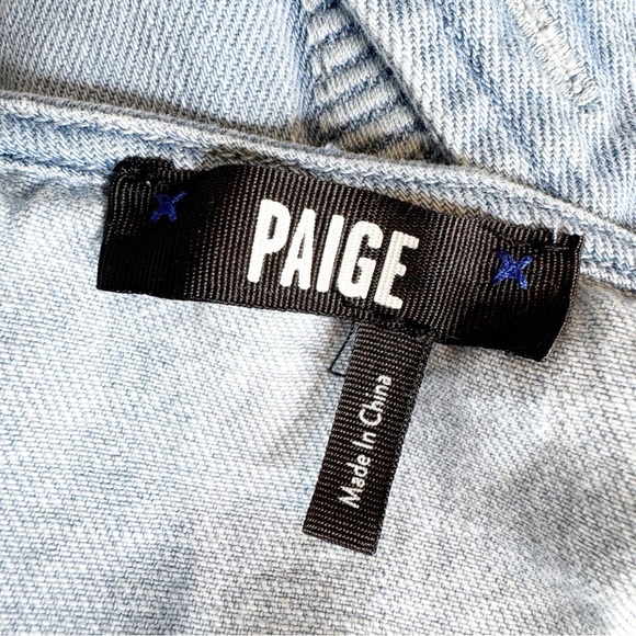 Anthropologie Paige Celia Cropped Denim Wide-Leg Jumpsuit Size S - Picture 10 of 11